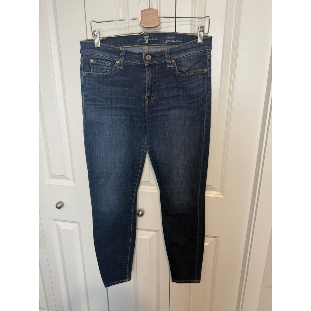 7 Seven for All Mankind Gwenevere Skinny Ankle Stretch Blue Jeans Size 30